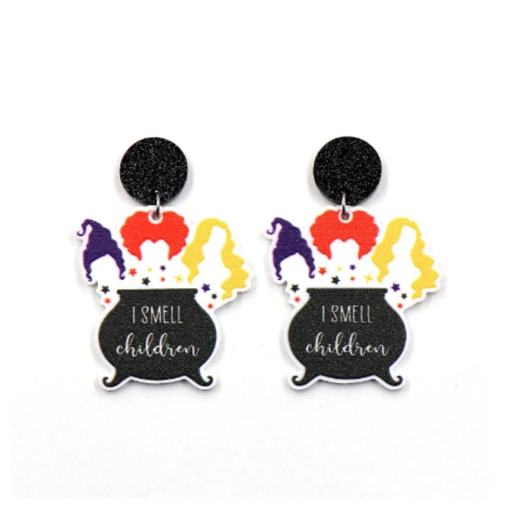 🍏50% OFF/3+..."I Smell Children" Halloween Earrings (Hocus Pocus)